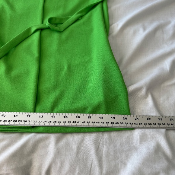 Zara NEW Women's Tie Wrap Blazer Mini Dress Size Small Green Sleeveless V-Neck - Picture 14 of 16